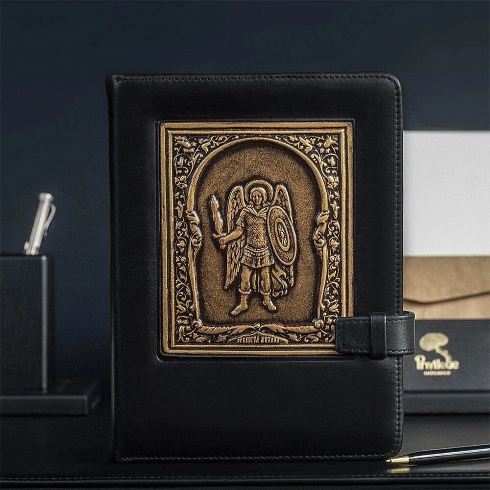 Шкіряний щоденник "Архангел Михаїл" коричневий від компанії Іконна лавка - фото 1