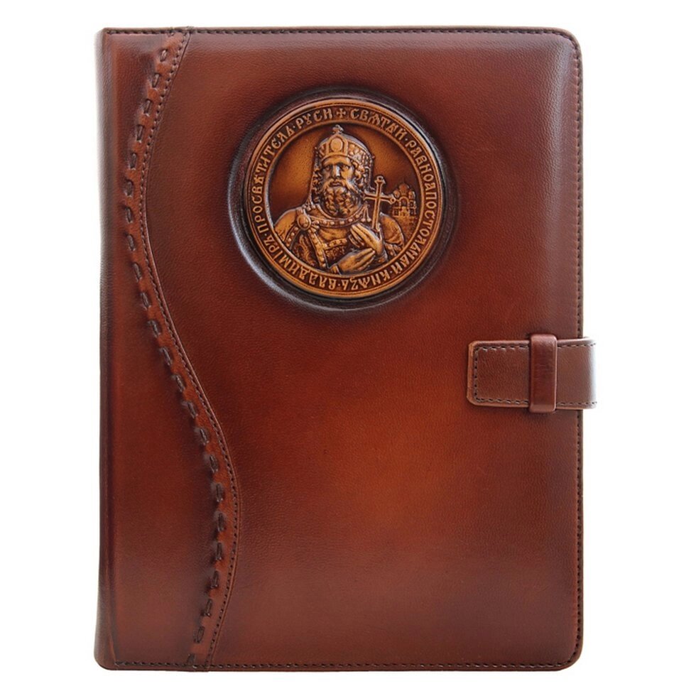 Шкіряний щоденник "Князь Володимир" коричневий від компанії Іконна лавка - фото 1