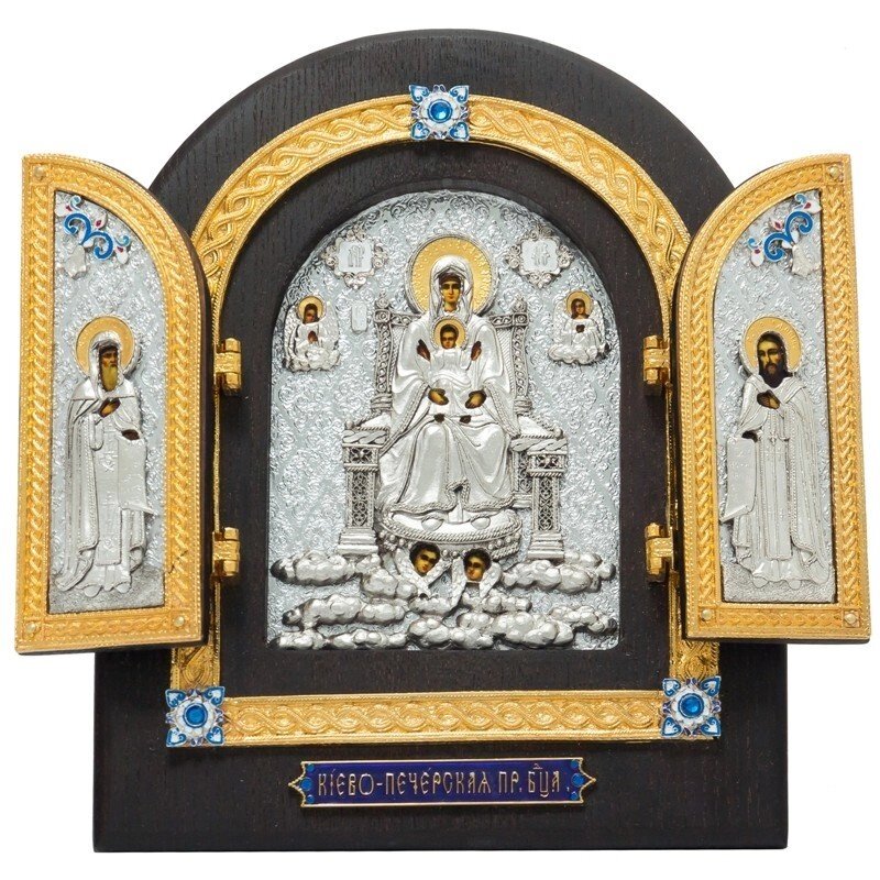 Складення зі срібла "Києво-Печерська Пресвята Богородиця" настільний від компанії Іконна лавка - фото 1