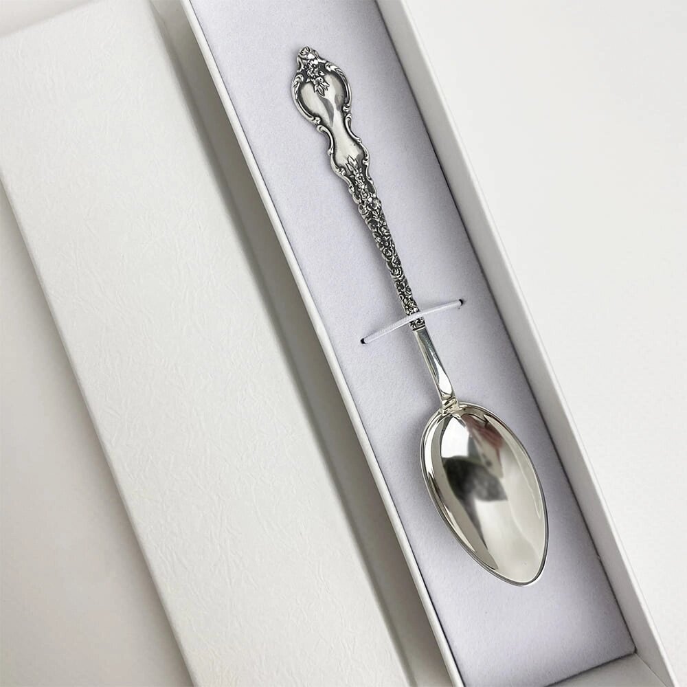 Срібна ложка чайна "Квіти" від компанії Іконна лавка - фото 1