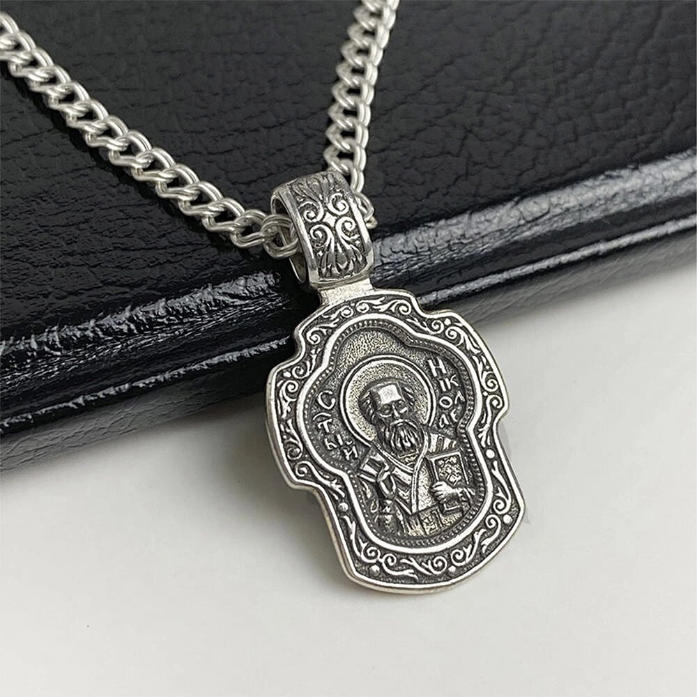 Срібна підвіска "Святий Миколай" 8273 від компанії Іконна лавка - фото 1