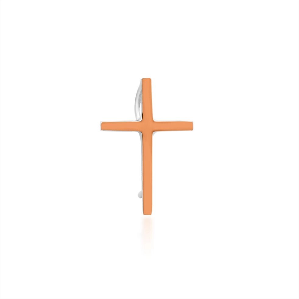 Срібна шпилька у вигляді хрестика без родію від компанії Іконна лавка - фото 1