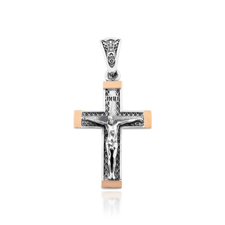 Срібний хрест зі вставками золота від компанії Іконна лавка - фото 1