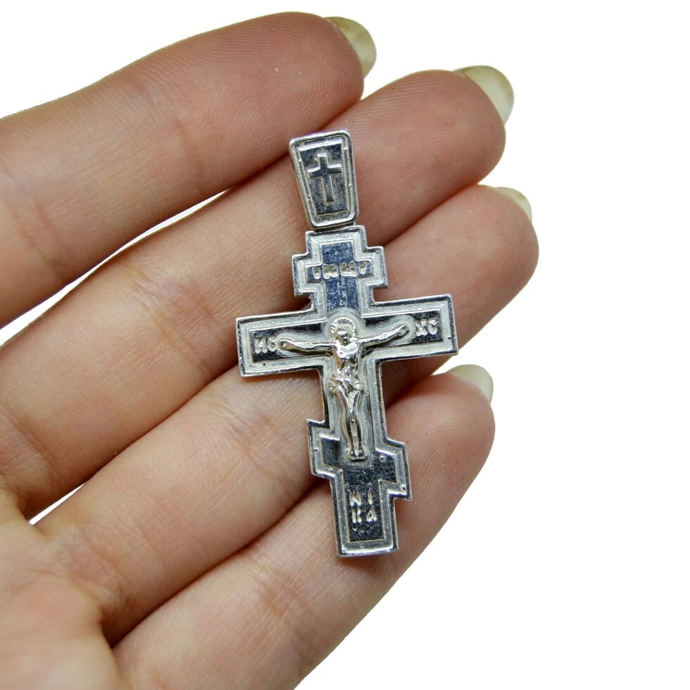 Срібний хрестик Кр124 від компанії Іконна лавка - фото 1