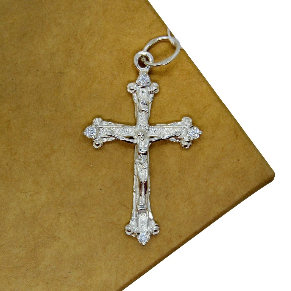 Срібний хрестик Кр30 від компанії Іконна лавка - фото 1