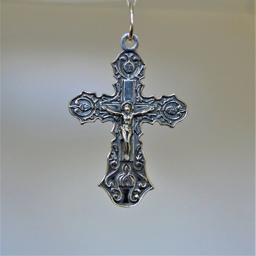 Срібний хрестик Кр335 від компанії Іконна лавка - фото 1