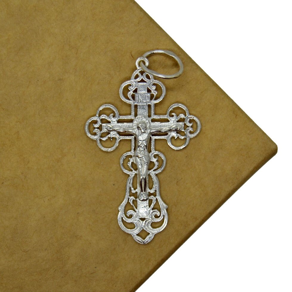Срібний хрестик Кр68 від компанії Іконна лавка - фото 1