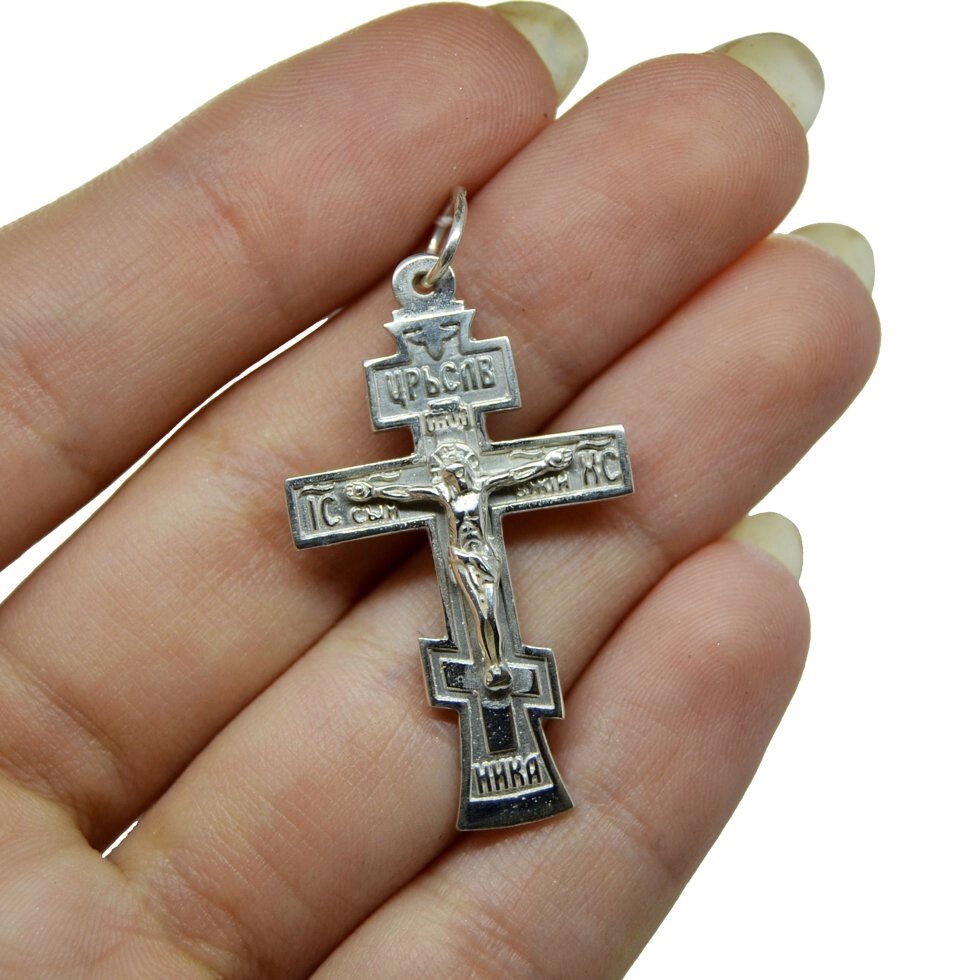 Срібний хрестик Кр82 від компанії Іконна лавка - фото 1