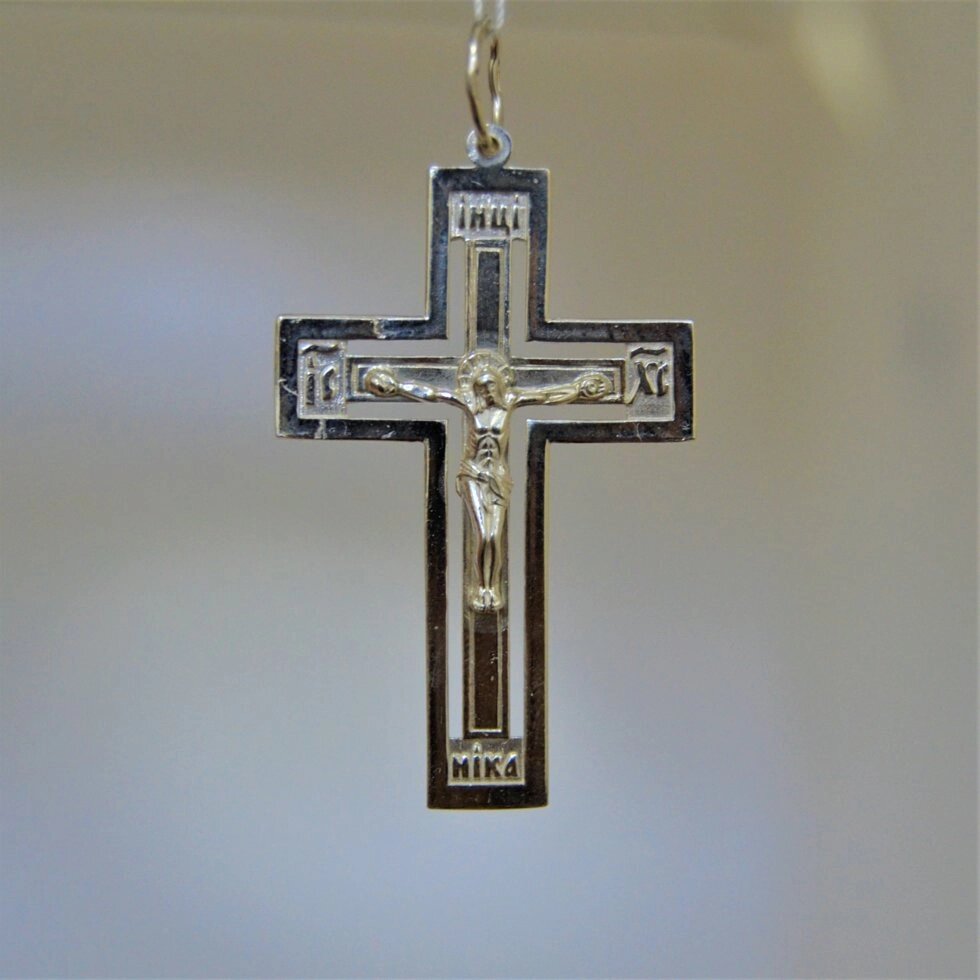 Срібний хрестик Кр84 від компанії Іконна лавка - фото 1