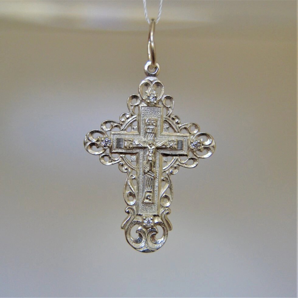 Срібний хрестик Кр89 від компанії Іконна лавка - фото 1