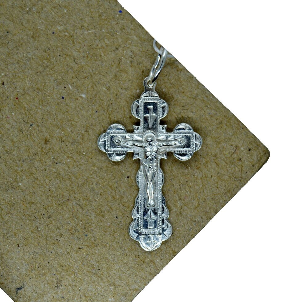 Срібний хрестик Кр97 від компанії Іконна лавка - фото 1