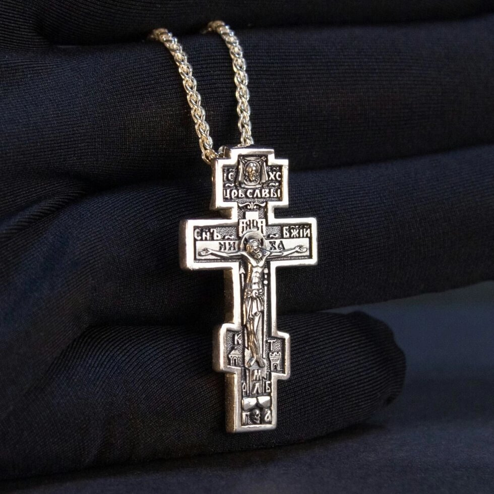 Срібний восьмикутний хрест "Ангел Хранитель" від компанії Іконна лавка - фото 1
