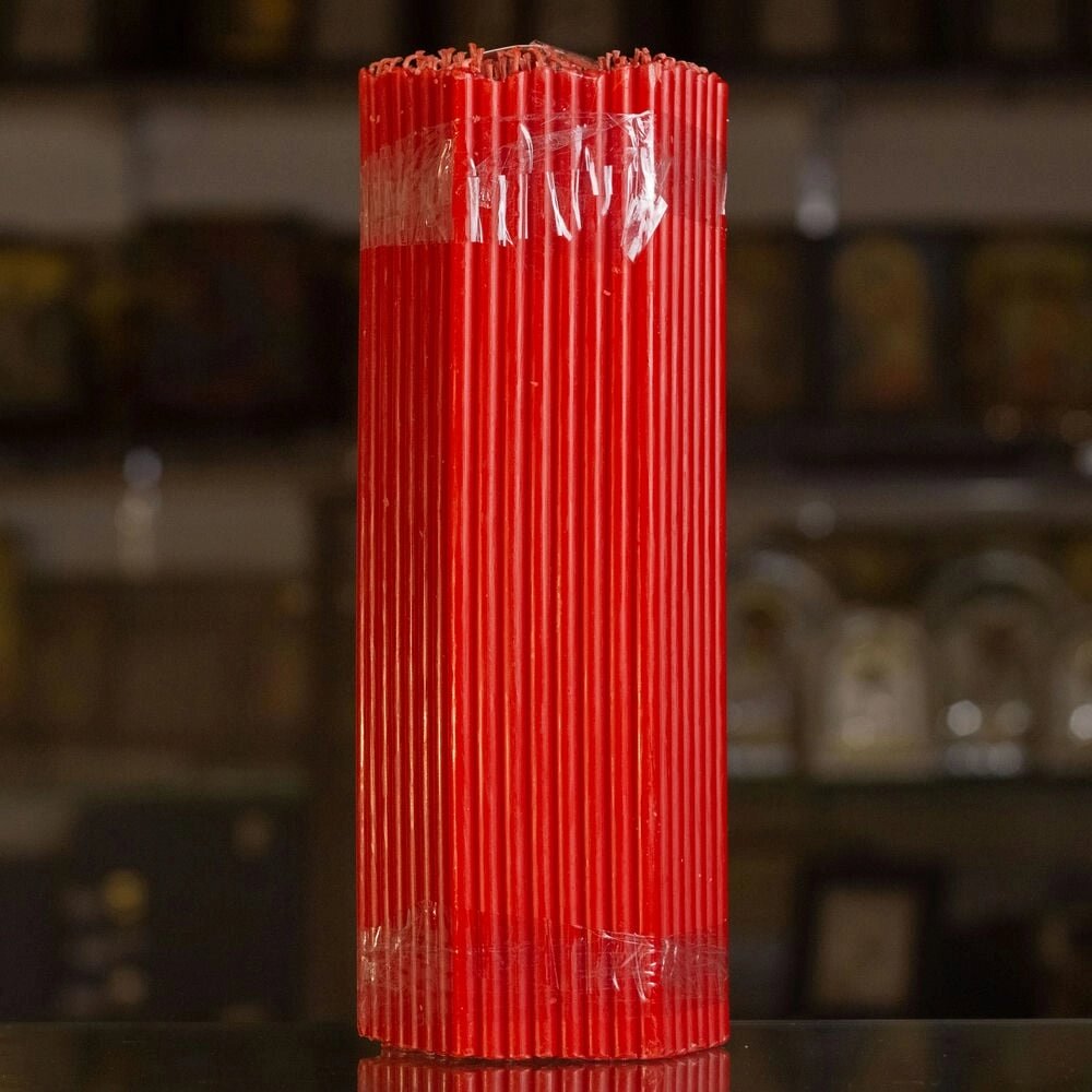 Свічка червона парафінова 2кг / 150шт. №30 від компанії Іконна лавка - фото 1