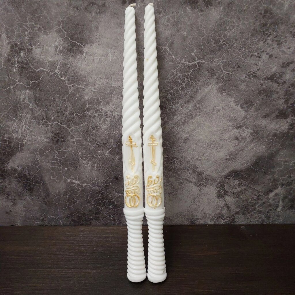 Свічки вінчальні білі парафінові від компанії Іконна лавка - фото 1