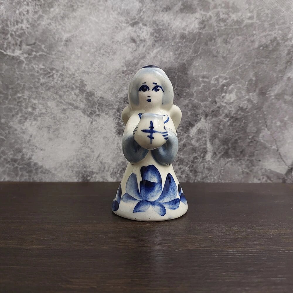 Свічник «Ангел» блакитно-білий від компанії Іконна лавка - фото 1