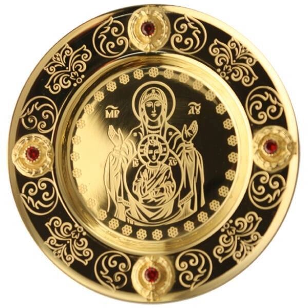 Тарілочка для святих часток з латуні з позолотою від компанії Іконна лавка - фото 1