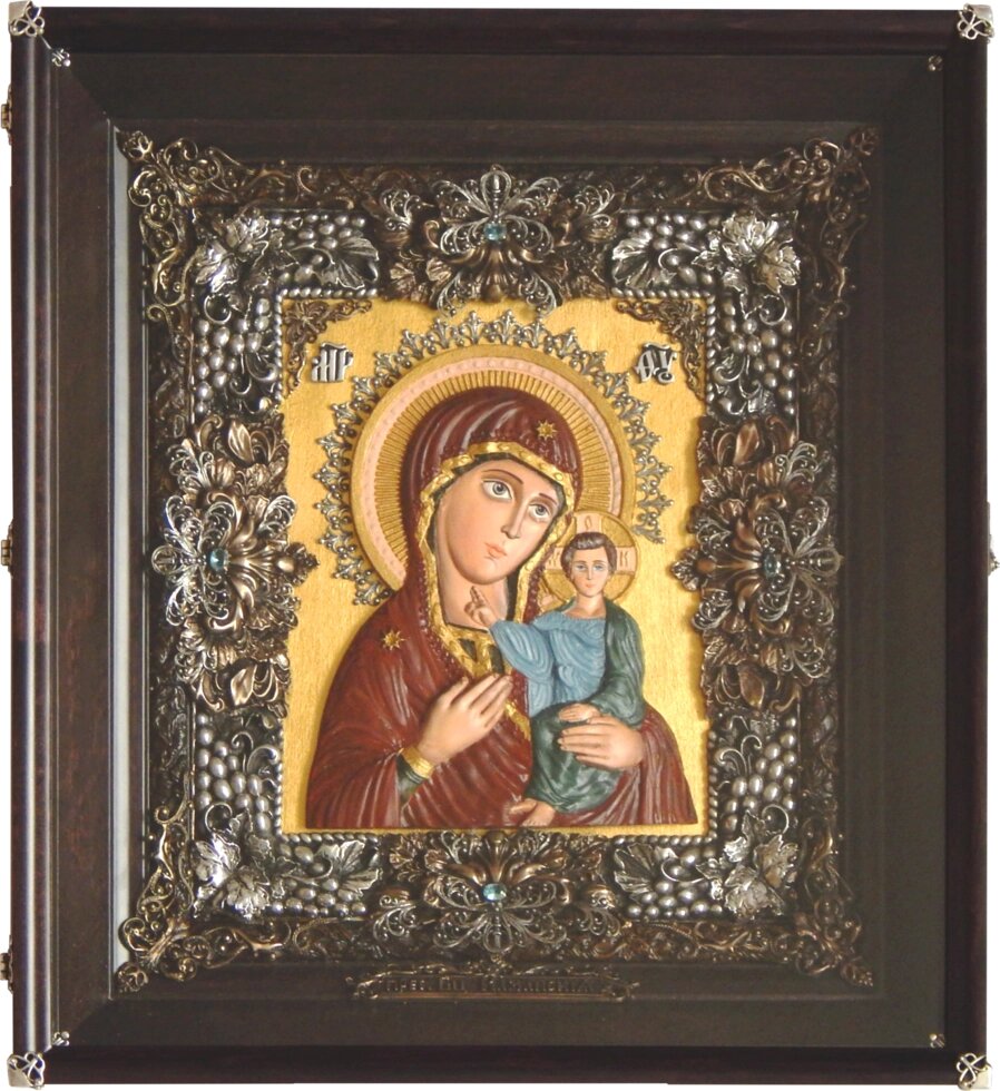 Велика ікона "Божа Матір Казанська" в кіоті (35х40см) від компанії Іконна лавка - фото 1