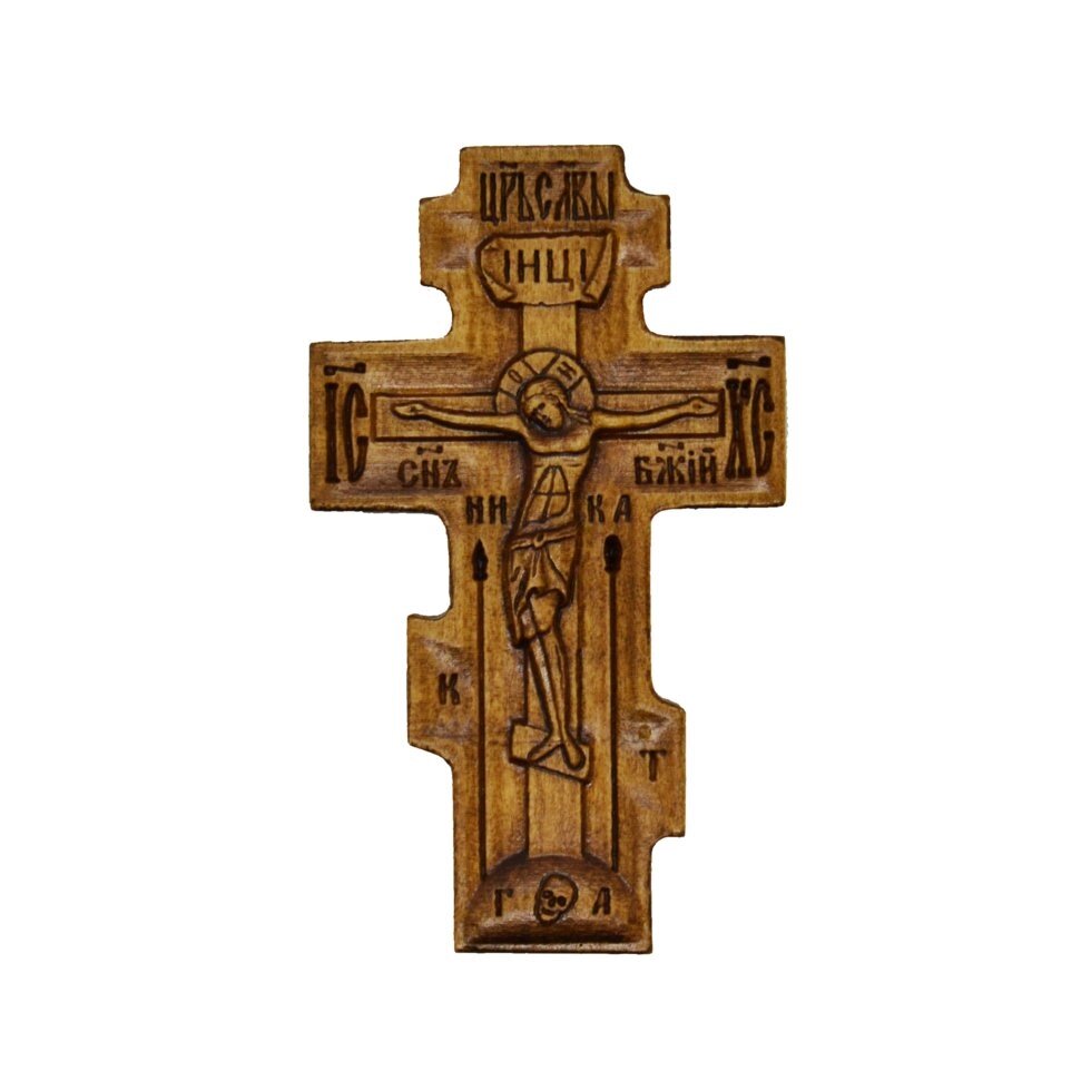 Великий дерев'яний хрест з молитвою і іконами в позолоті від компанії Іконна лавка - фото 1