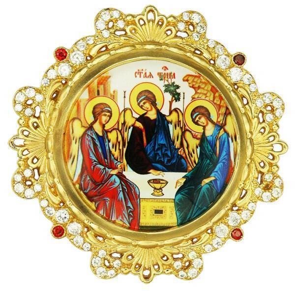 Верхня ікона на митру "Свята Трійця" латунна в позолоті від компанії Іконна лавка - фото 1