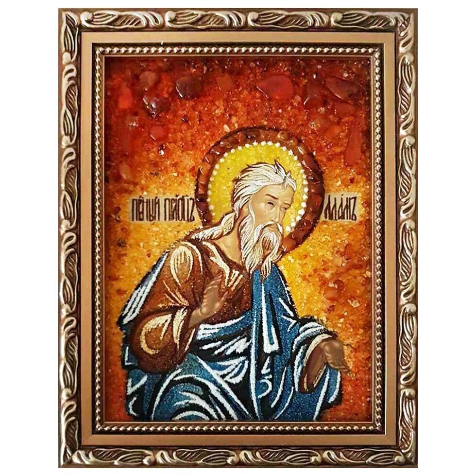 Янтарна ікона Святої Адам Праотець 15x20 см від компанії Іконна лавка - фото 1