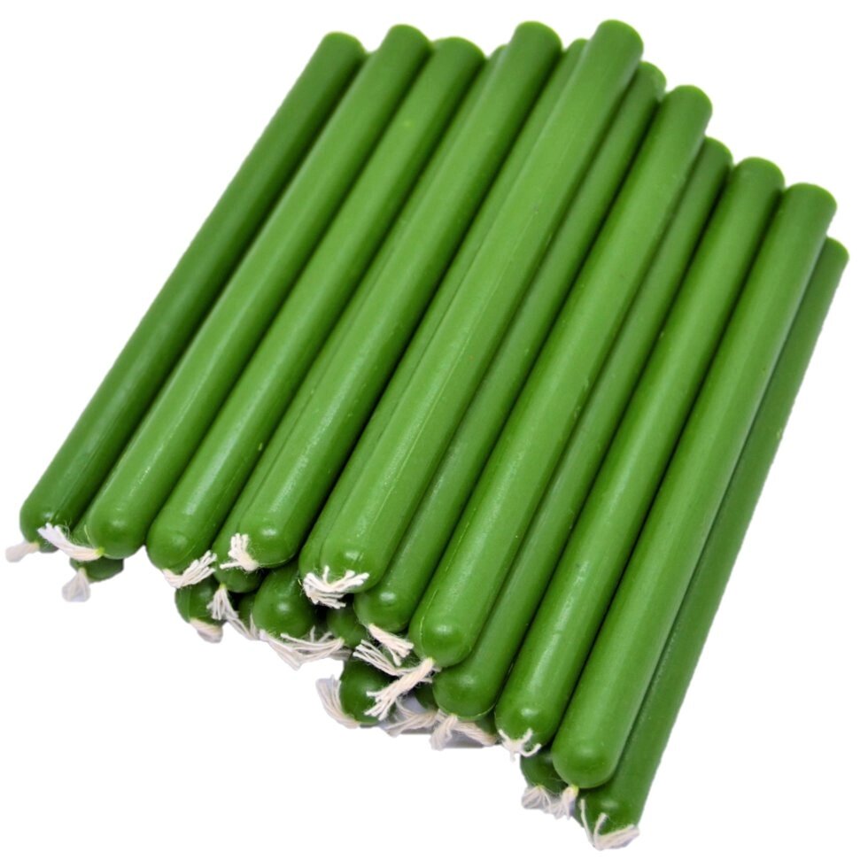 Зелені воскові свічки 12см (25шт) від компанії Іконна лавка - фото 1