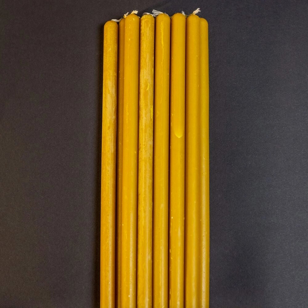 Жовті воскові свічки 27см (12шт) від компанії Іконна лавка - фото 1