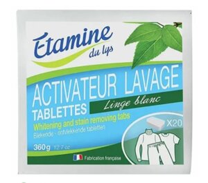 Таблетки органічні для видалення плям і вибілювання, 20 шт. , Etamine du Lys.