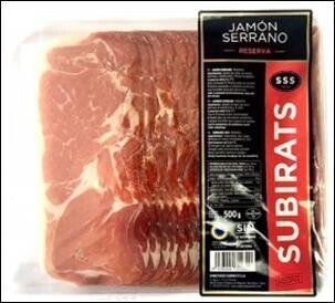 Хамон нарізка Subirats Jamon Serrano, 500гр (Іспанія) від компанії тисячі Suvenirov - фото 1