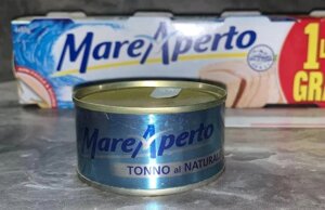 Філе тунця MARE APERTO TONNO AT NATURALE у власному соку 80г (Італія) -