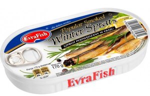 Шпроти в олії Evra Fish Winter Sprats 170 г (Польща)