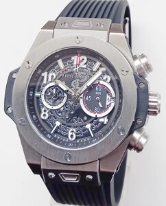 Годинник чоловічий Hublot Big Bang Uniko silver Chronograph