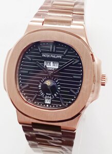 Годинник чоловічий Patek philippe Nautilus gold-black. клас ААА