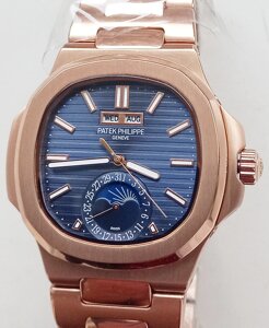 Годинник чоловічий Patek philippe Nautilus gold-blue. клас ААА