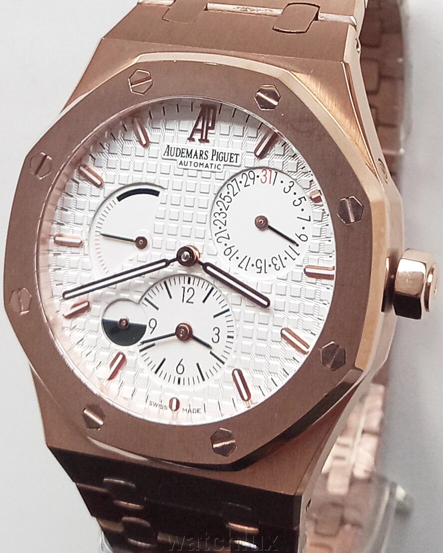 Годинник чоловічий Audemars Piguet Royal Oak Dual Time white. клас ААА - watchlux