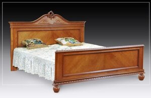 Ліжко різьблене з натурального дуба "Еліт".