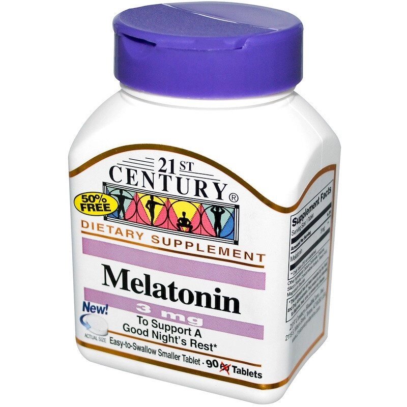 21St Century, Мелатонін, 3 мг, 90 таблеток від компанії Інтернет магазин "Канбан" - фото 1