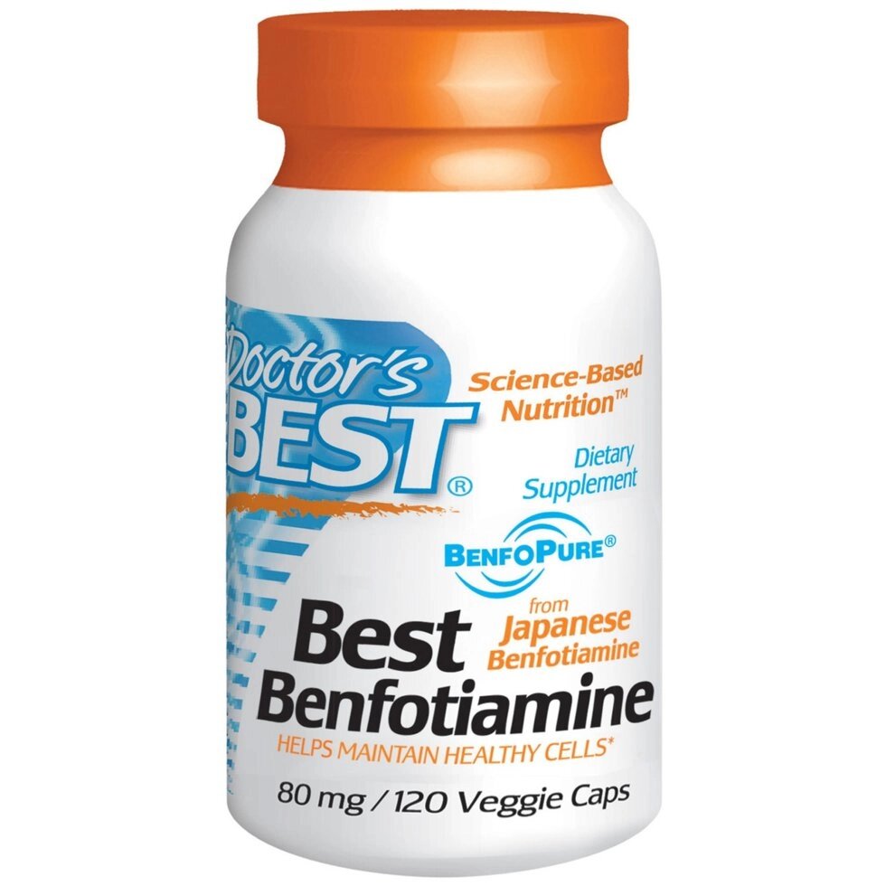 Бенфотіамін, Doctor's Best, 80 мг, 120 капсул. Зроблено в США. від компанії Інтернет магазин "Канбан" - фото 1