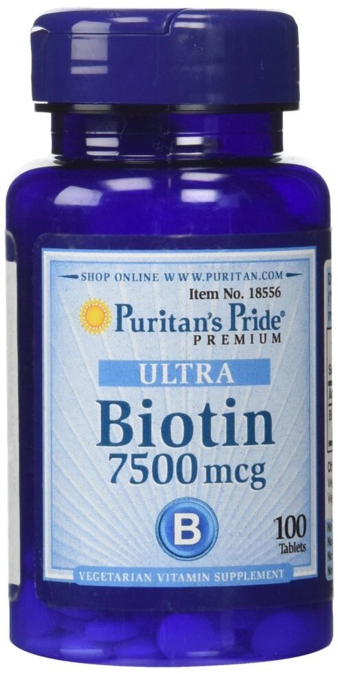 Біотин 7500 мкг, Puritan's Pride, 100 таблеток. Зроблено в США. від компанії Інтернет магазин "Канбан" - фото 1