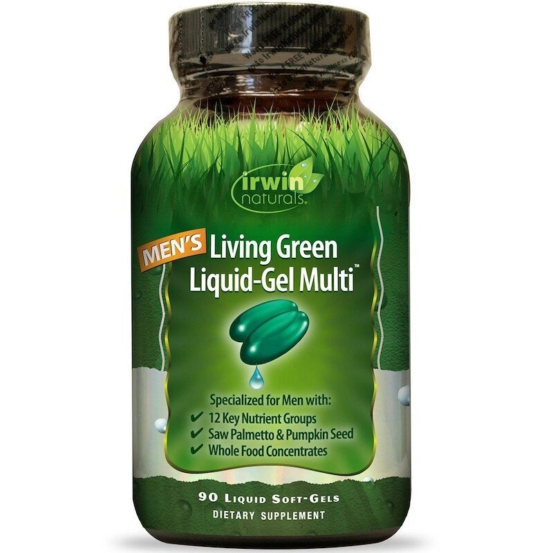 Чоловічі мультивітаміни Irwin Naturals, Living Green Liquid Multi, 90 капсул від компанії Інтернет магазин "Канбан" - фото 1