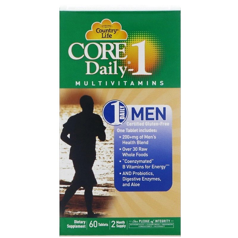 Country Life, Core Daily, Мультівітаміни для чоловіків, 60 таблеток від компанії Інтернет магазин "Канбан" - фото 1