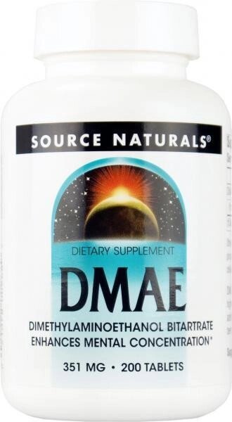 DMAE (ДМАЕ, діметіламіноетанол) Source Naturals, 100 таблеток. Зроблено в США. від компанії Інтернет магазин "Канбан" - фото 1