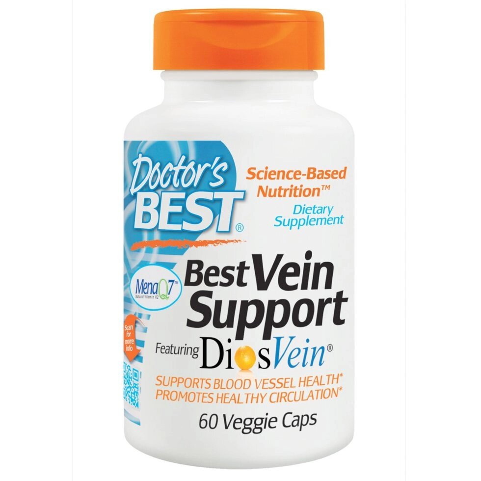 Doctor's Best Vein Support  "Підтримка вен" від варикозу: діосмін, гесперидин, вітамін K2, 60 капсул від компанії Інтернет магазин "Канбан" - фото 1