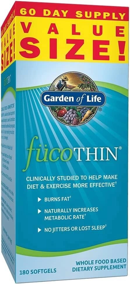 Garden of Life, FucoThin, натуральний спалювач жиру, 180 капсул від компанії Інтернет магазин "Канбан" - фото 1