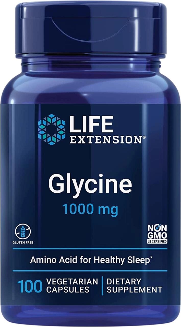 Гліцин, 1000 мг, Life Extension, 100 вегетаріанських капсул від компанії Інтернет магазин "Канбан" - фото 1