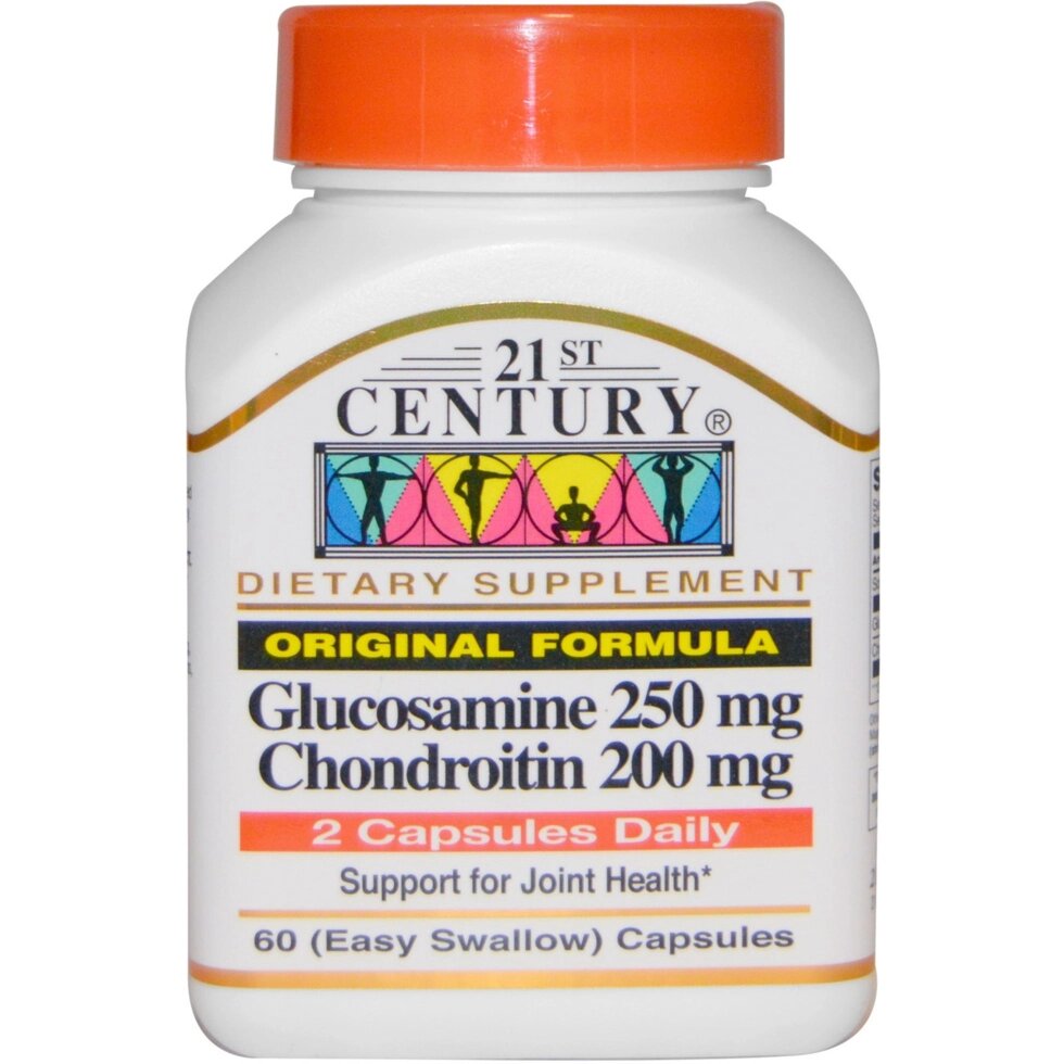 Глюкозамін і хондроїтин, 21st Century, 250 мг, 60 капсул. Зроблено в США. від компанії Інтернет магазин "Канбан" - фото 1