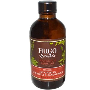 Hugo Naturals, Масло для тіла, індонезійський пачулі і сандалового дерева, 118 мл