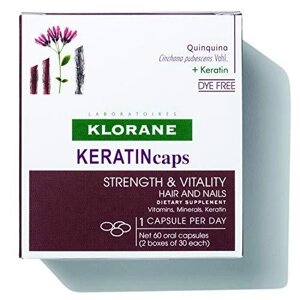 Клоран Кератінкап, кератин, біотін тощо, для більш товстих і сильніших волосся, 30 капсул (місяць)