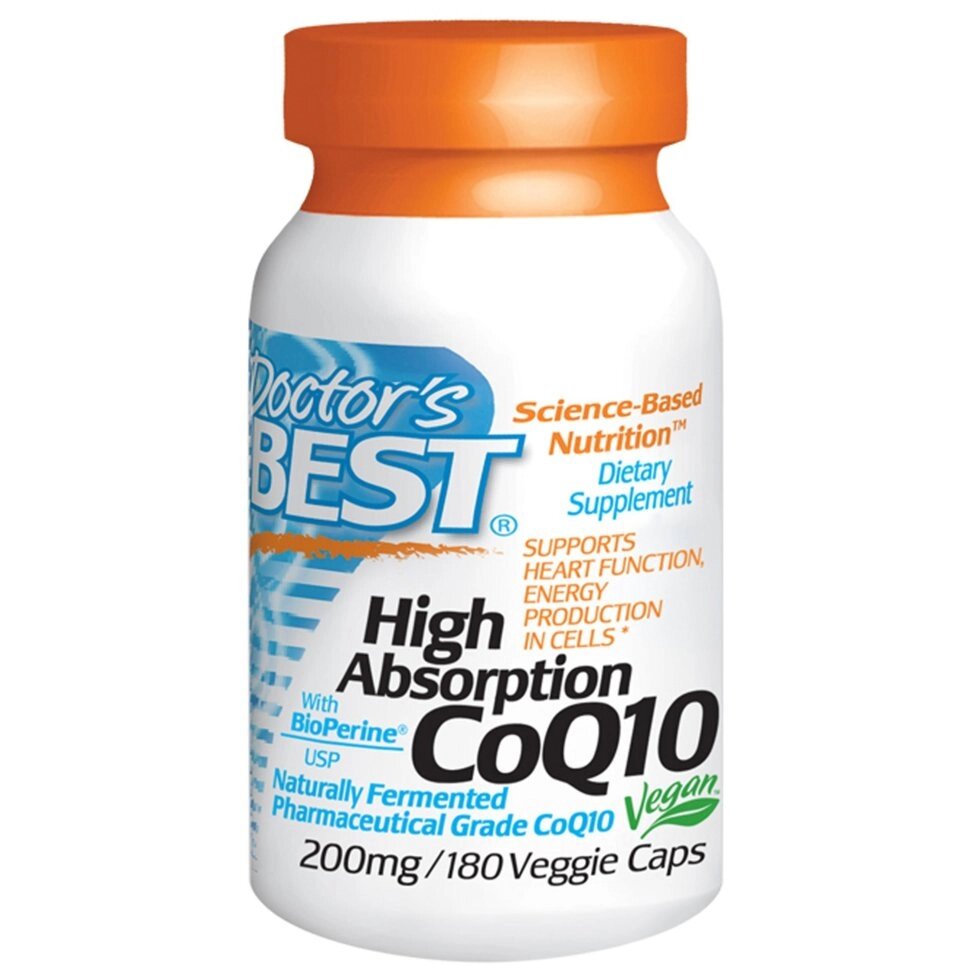 Коензим CoQ10, 200 мг, підвищеної засвоюваності, 180 капсул. Doctor's Best. Зроблено в США. від компанії Інтернет магазин "Канбан" - фото 1