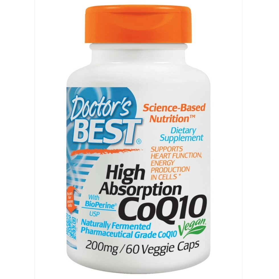 Коензим CoQ10, 200 мг, підвищеної засвоюваності, 60 капсул. Doctor's Best. Зроблено в США. від компанії Інтернет магазин "Канбан" - фото 1