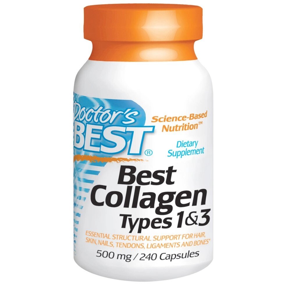 Колаген 1 і 3 типу від Doctor's Best, 500 мг, 240 капсул. Зроблено в США від компанії Інтернет магазин "Канбан" - фото 1